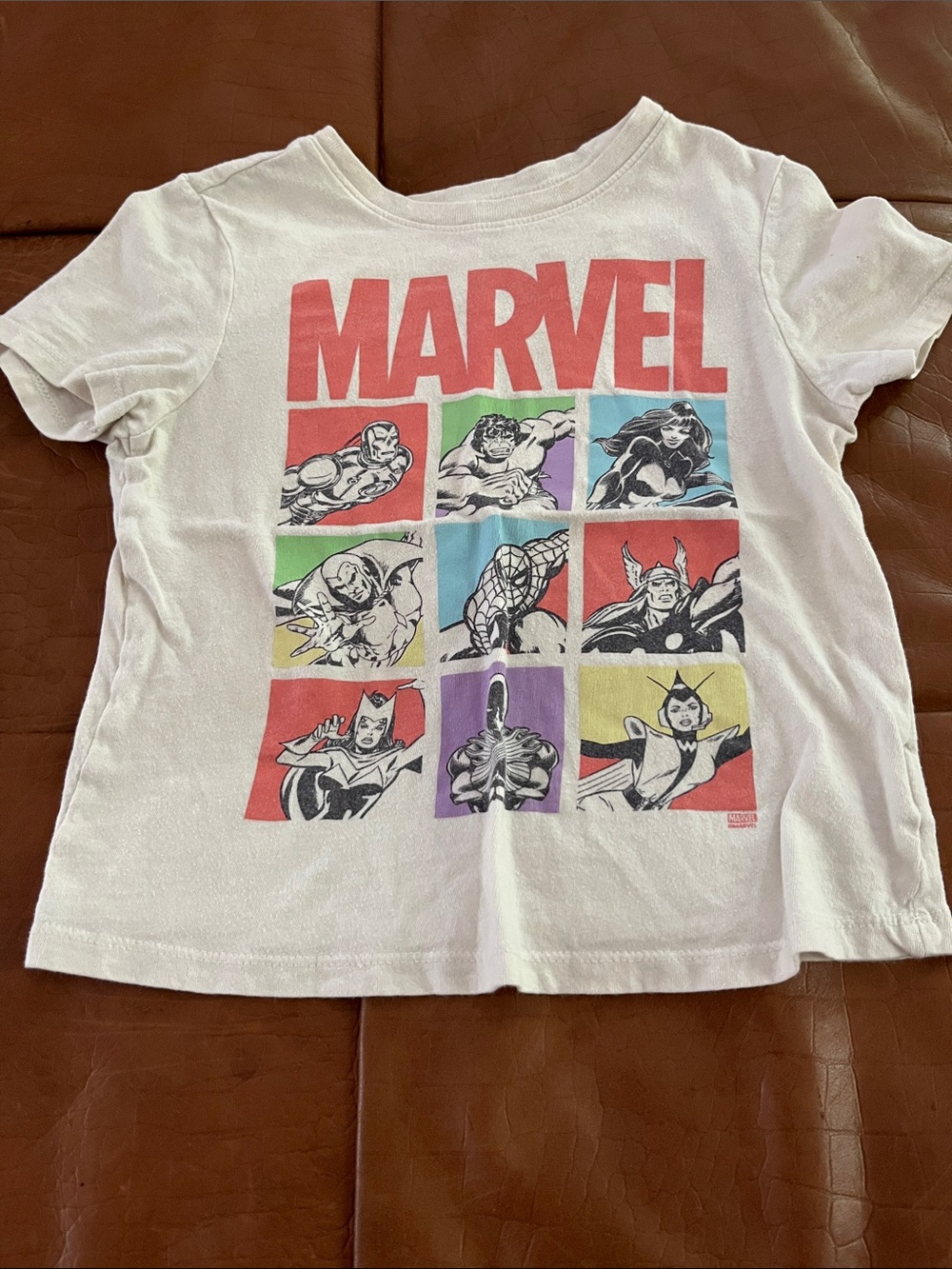 Old Navy White Marvel Graphic Short Sleeve Tee